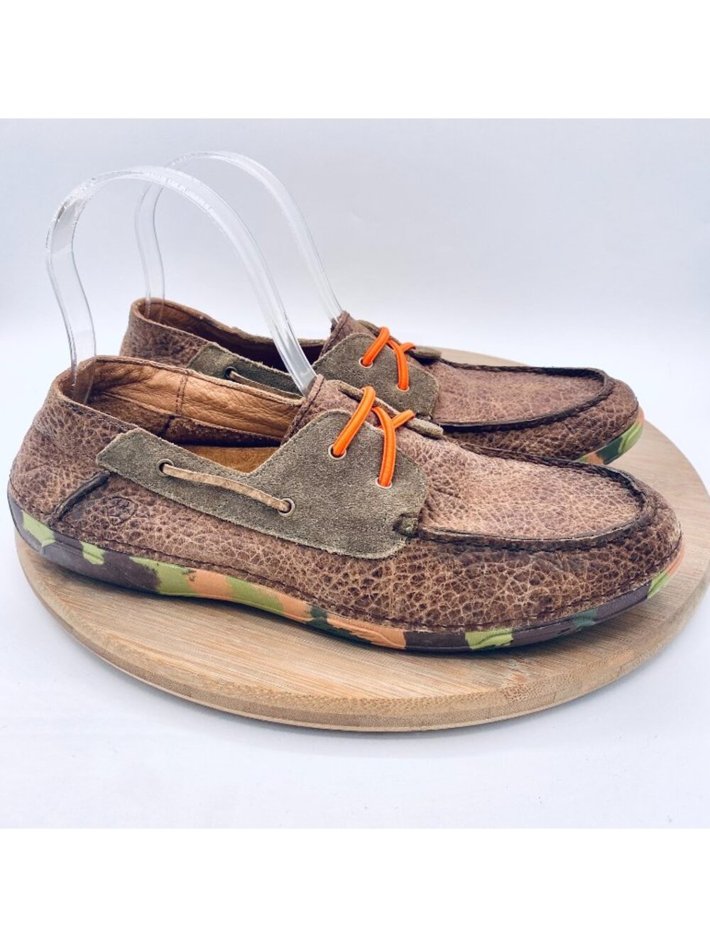 Ariat Boat Shoes Womens 6 Brown Leather Slip On Sporty Flats